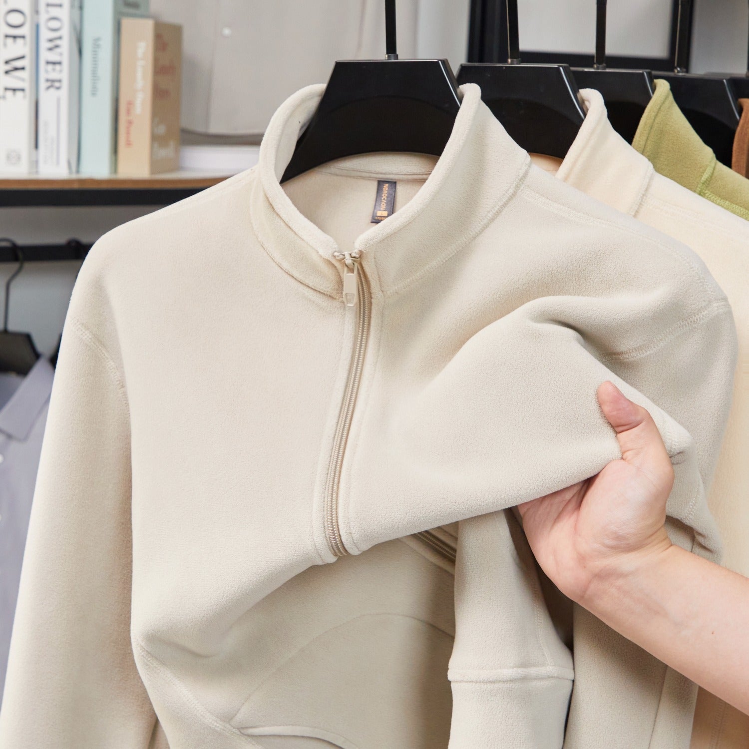 Mens Fleece Stand Collar Jacket