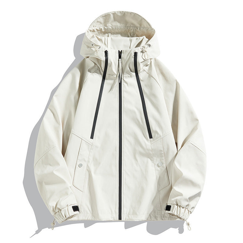 Mens SpringAutumn Outdoor Windproof And Waterproof Loose Casual Color-Block Bomber Jacket For Couples