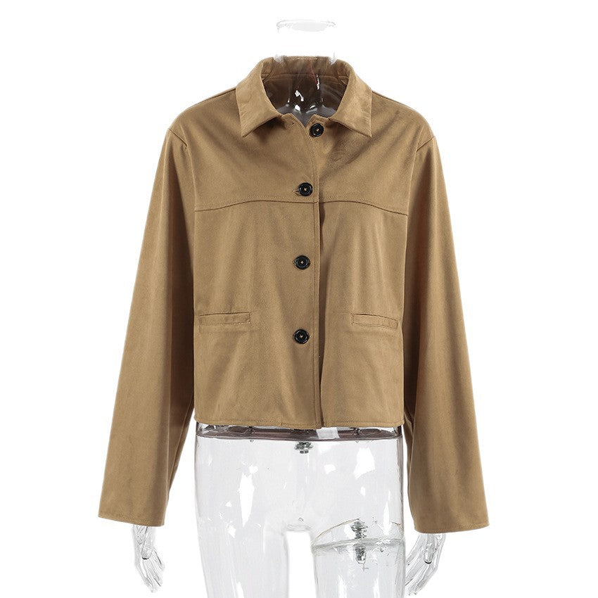 European And American Fashion Old Money Style Suede Coat For Women