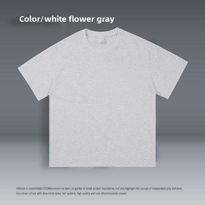 Solid color crew neck short-sleeved t-shirt