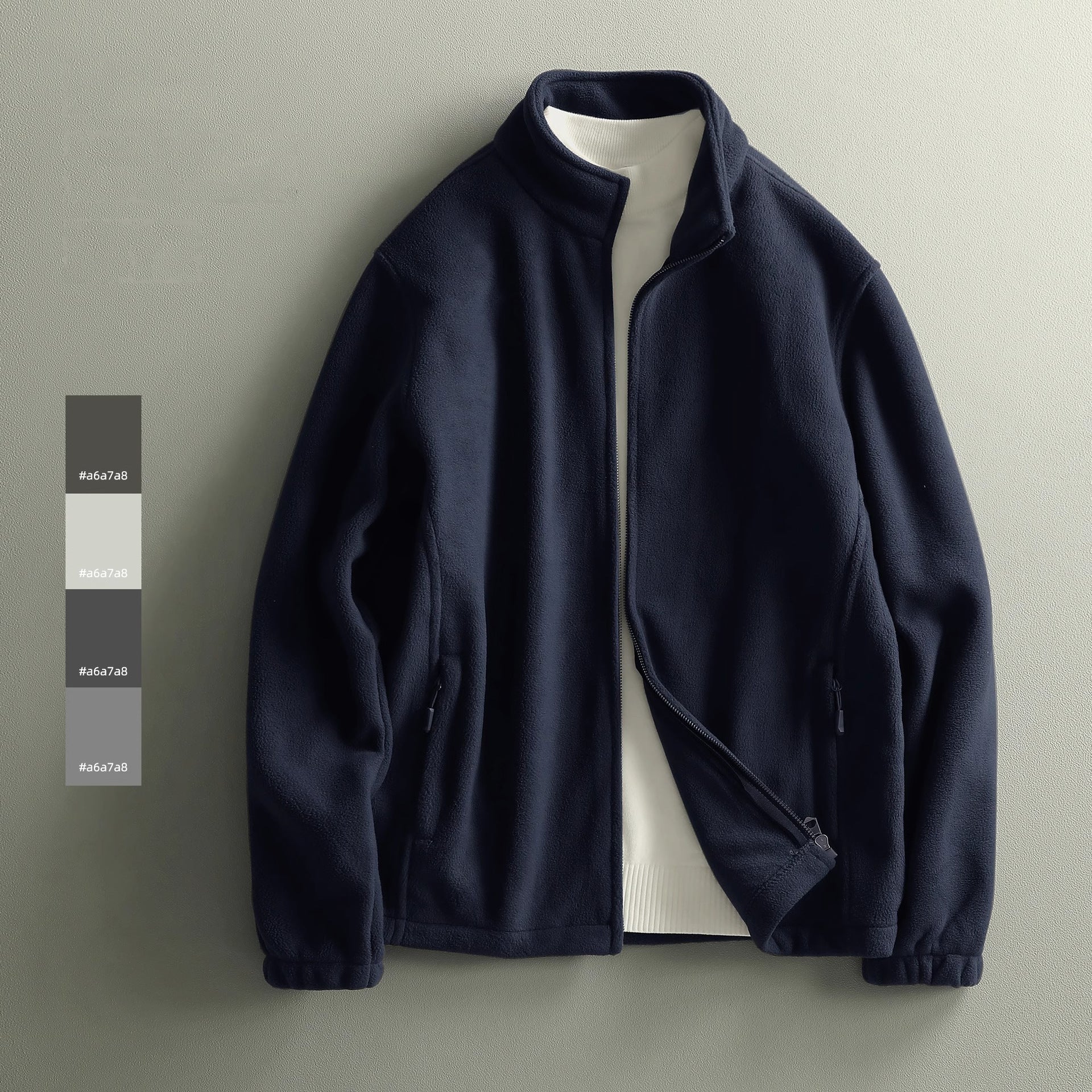 Mens Fleece Stand Collar Jacket