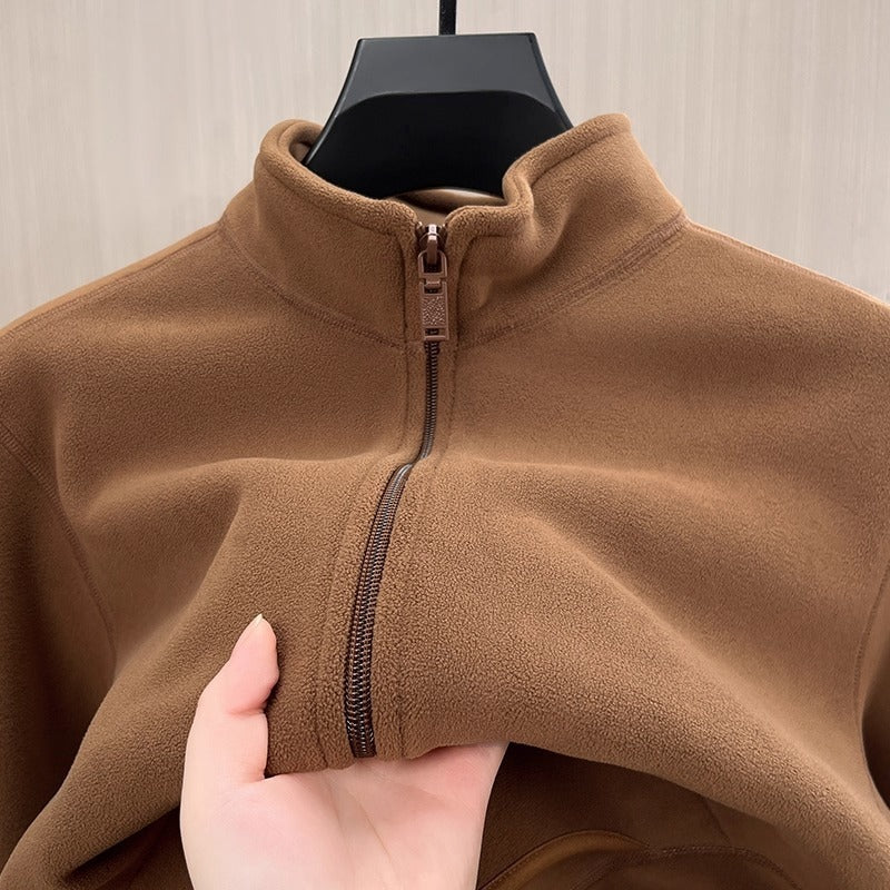 Mens Fleece Stand Collar Jacket