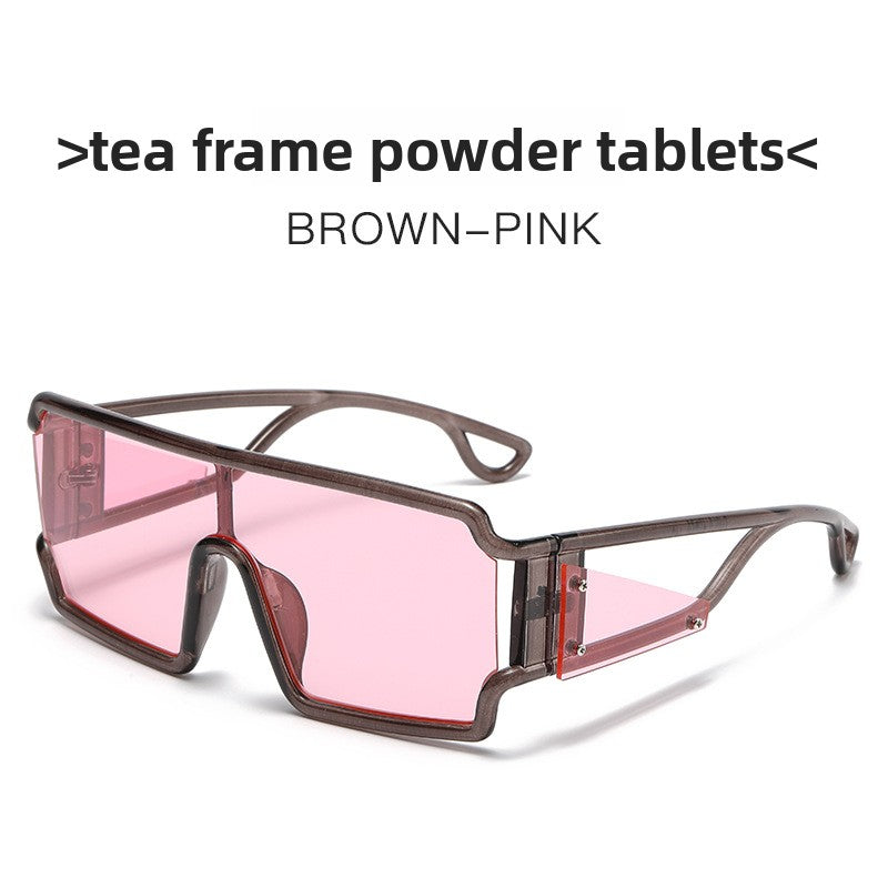 Avant-garde one-piece square sunglasses