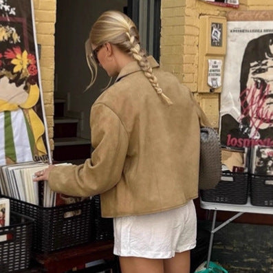 European And American Fashion Old Money Style Suede Coat For Women