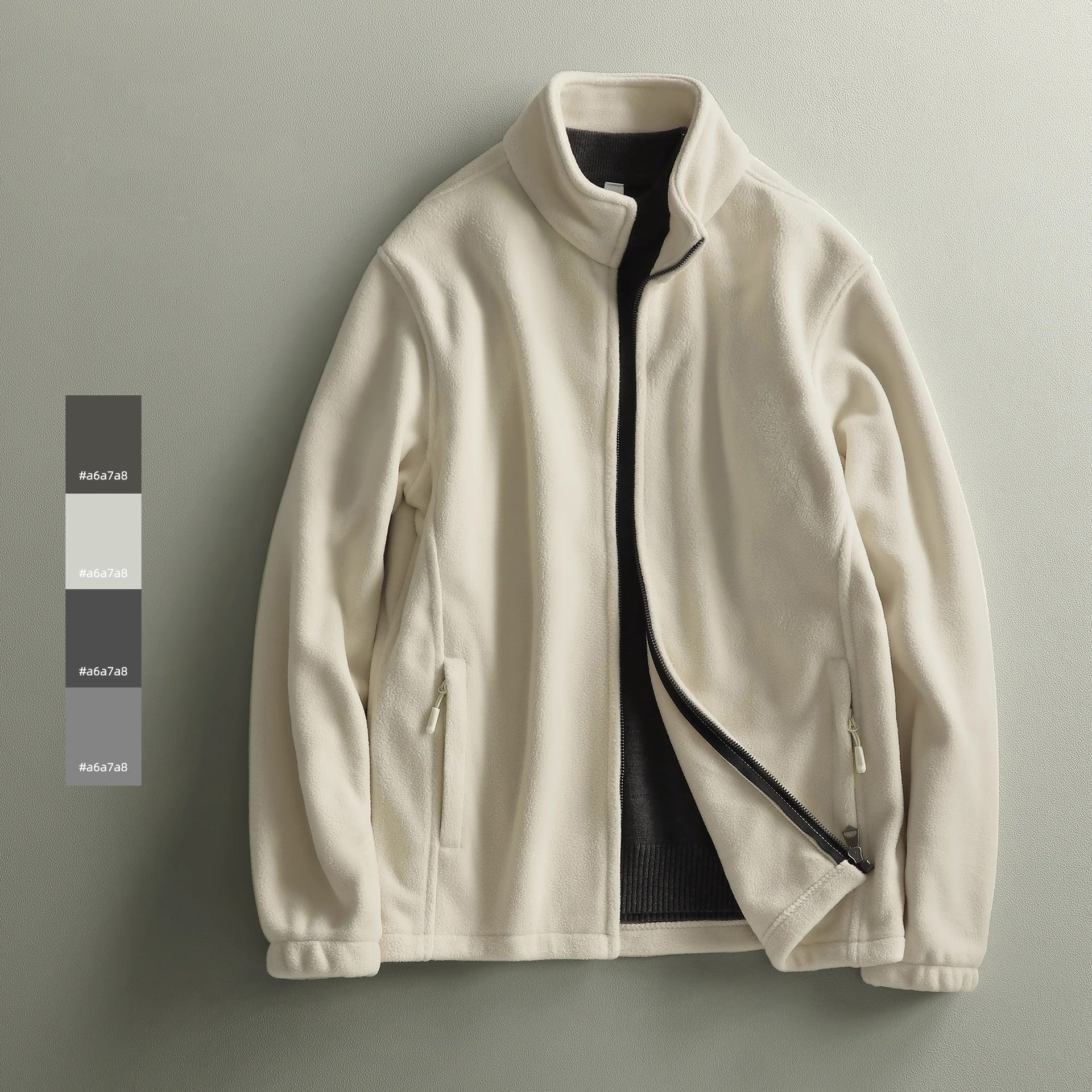 Mens Fleece Stand Collar Jacket