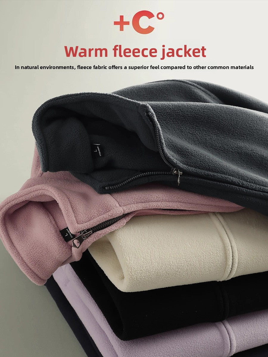 Mens Fleece Stand Collar Jacket