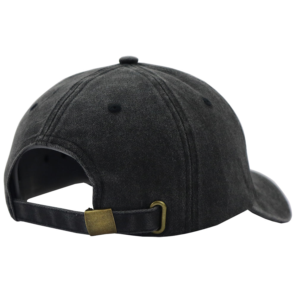 I FIX Black Hat For Men Women, Adjustable Embroidered Wash Cotton Baseball Cap