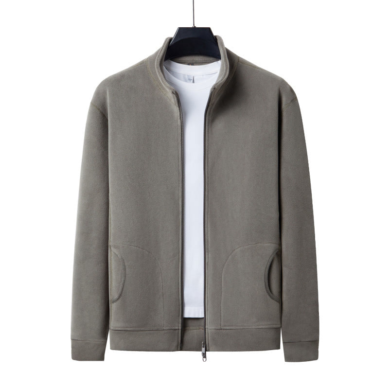 Mens Fleece Stand Collar Jacket