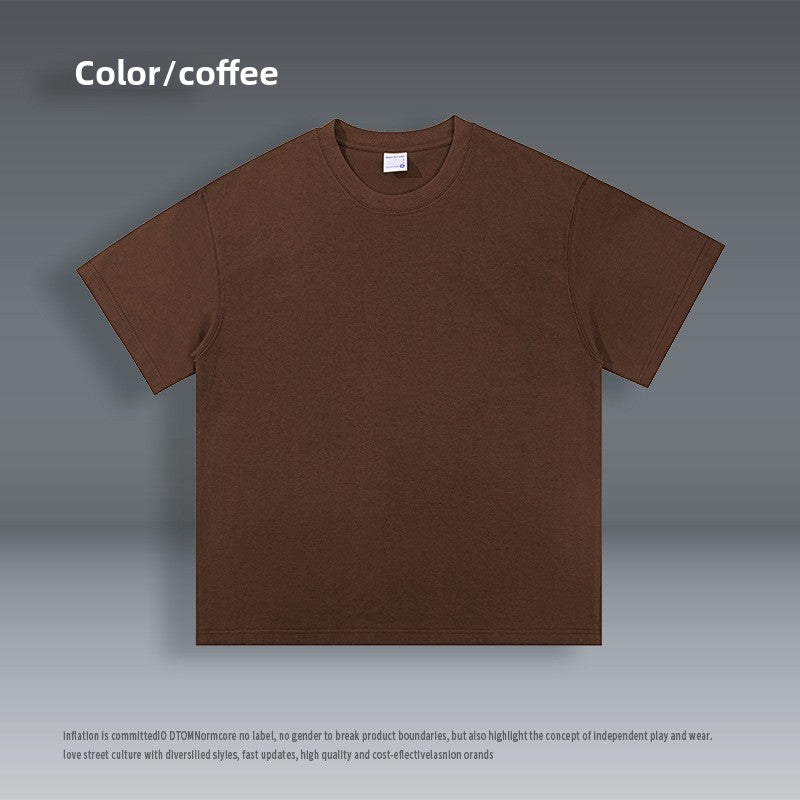 Solid color crew neck short-sleeved t-shirt