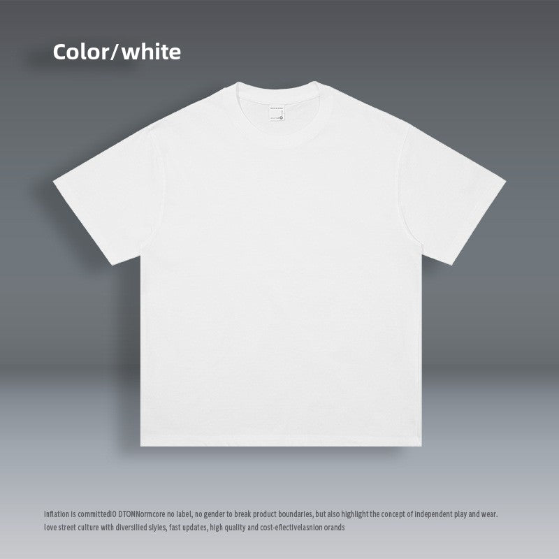Solid color crew neck short-sleeved t-shirt