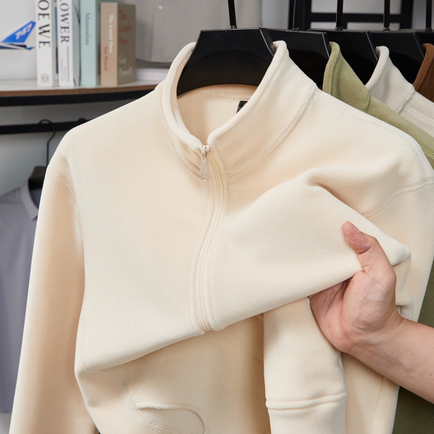 Mens Fleece Stand Collar Jacket