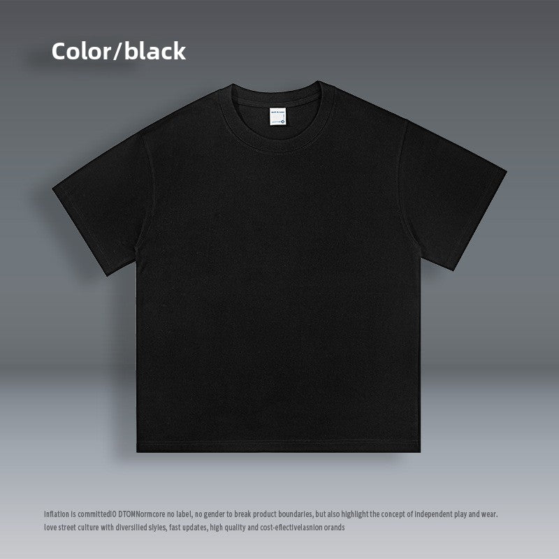 Solid color crew neck short-sleeved t-shirt