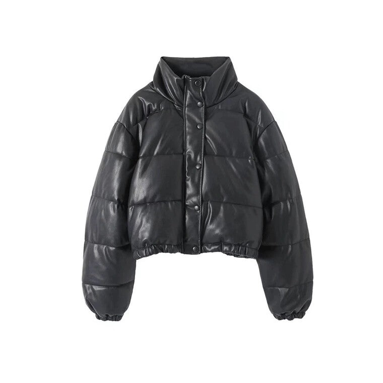 Women's Faux Leather Cotton Jacket