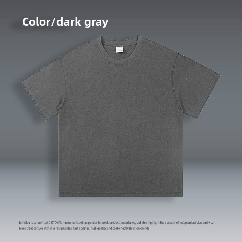 Solid color crew neck short-sleeved t-shirt