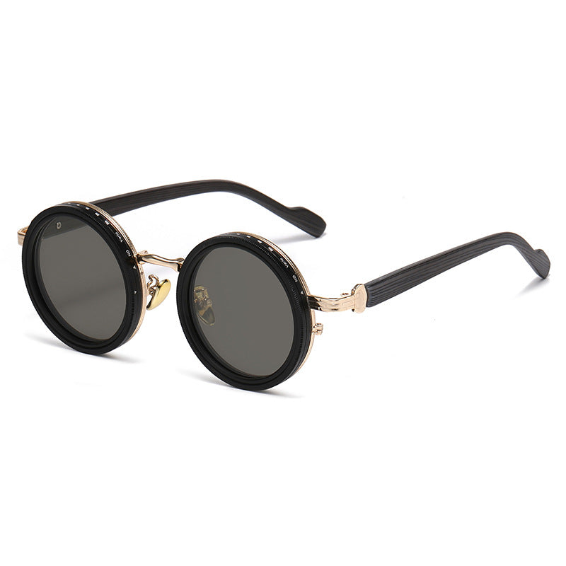 Adjustable Polarized Sunglasses with Wood Grain Temples