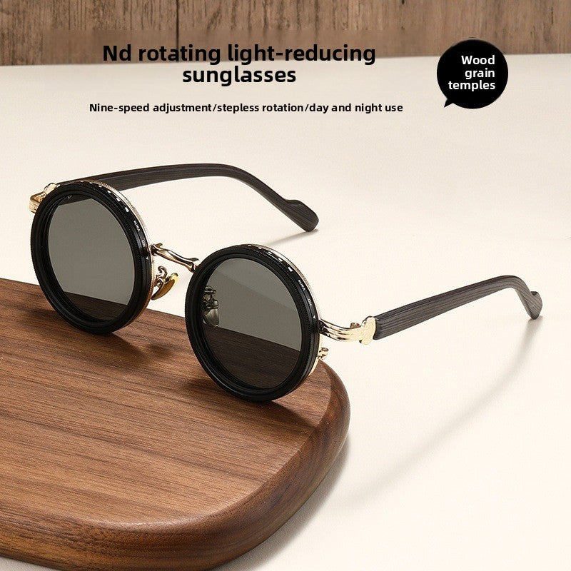 Adjustable Polarized Sunglasses with Wood Grain Temples