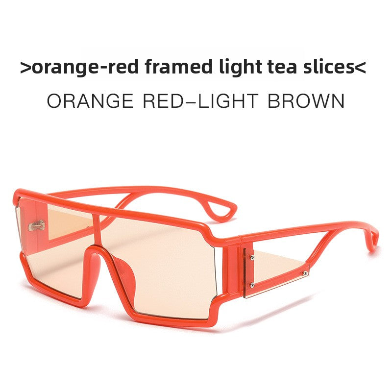 Avant-garde one-piece square sunglasses