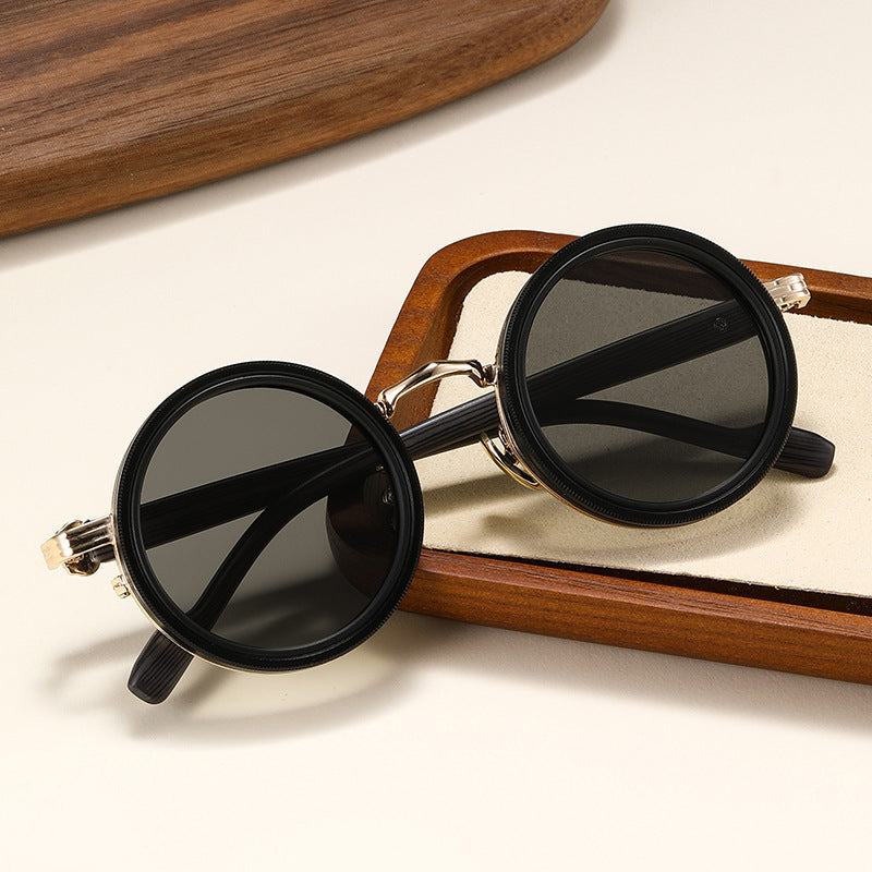 Adjustable Polarized Sunglasses with Wood Grain Temples