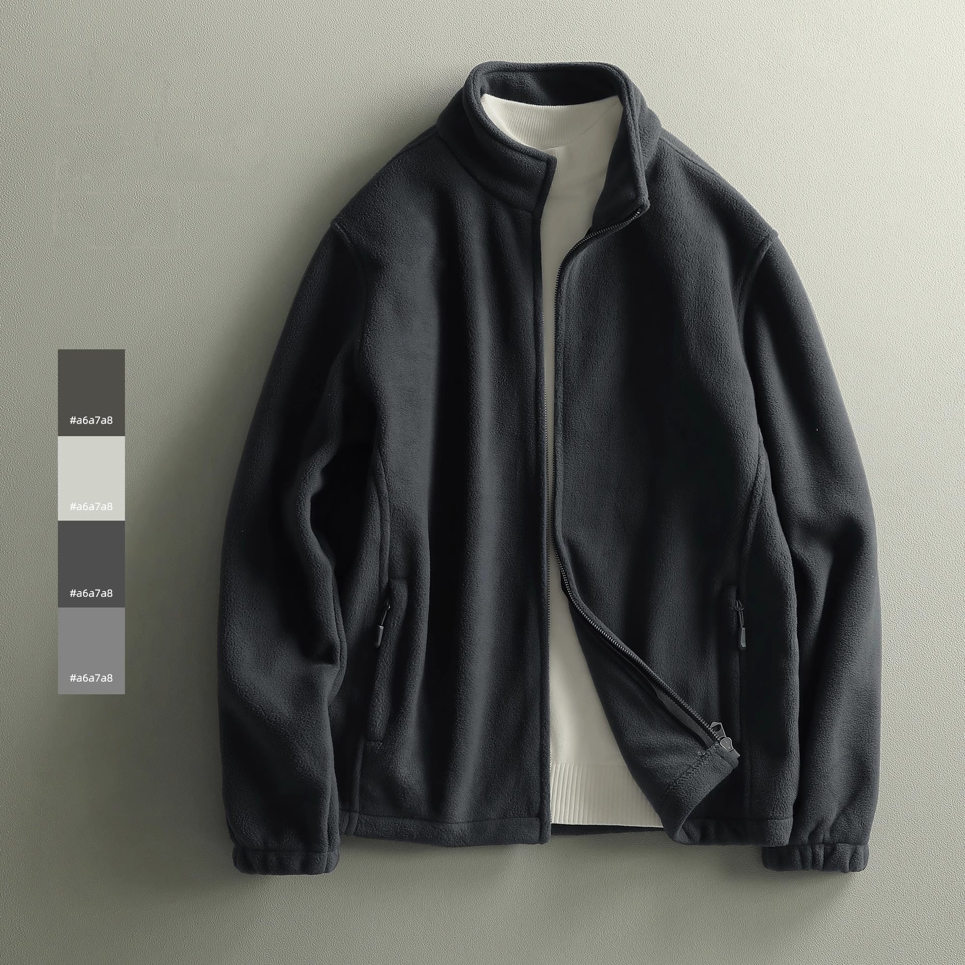 Mens Fleece Stand Collar Jacket