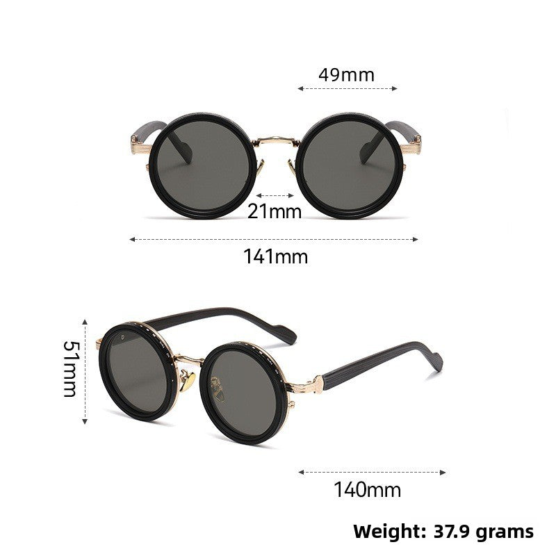 Adjustable Polarized Sunglasses with Wood Grain Temples