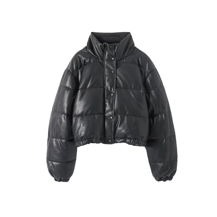 Women's Faux Leather Cotton Jacket