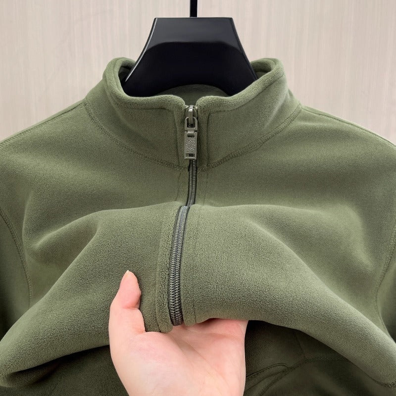 Mens Fleece Stand Collar Jacket