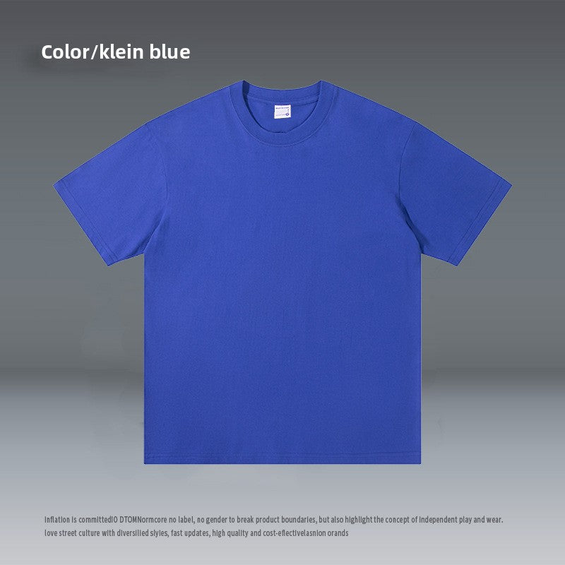Solid color crew neck short-sleeved t-shirt