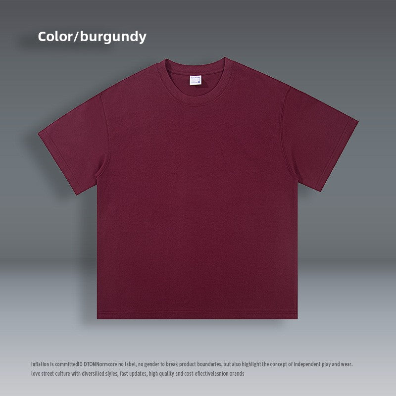Solid color crew neck short-sleeved t-shirt